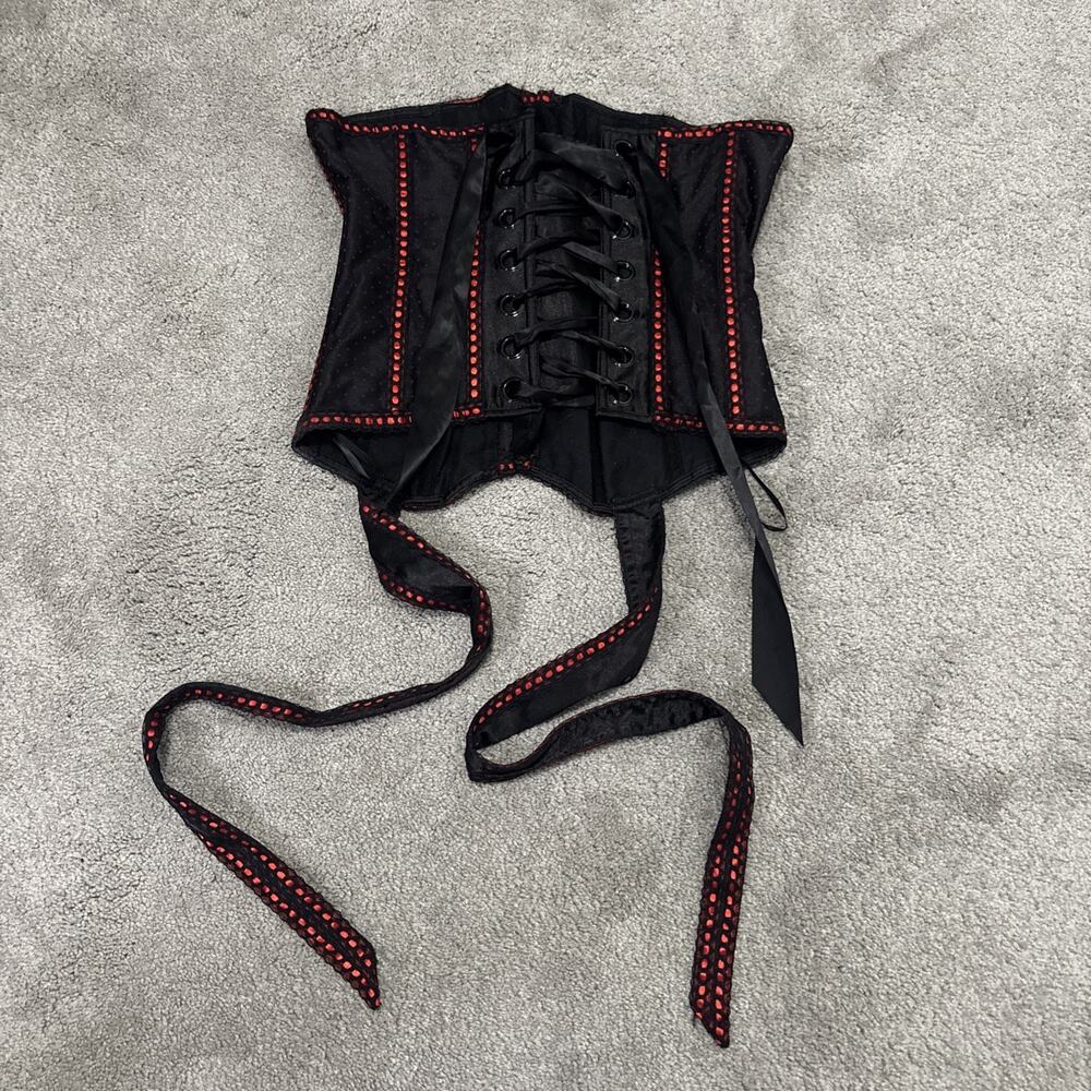 Living Dead Souls Size Large Black Red Corset